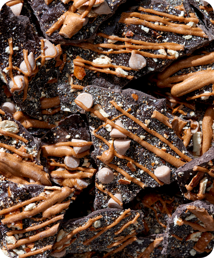 Closeup image of chocolate bark