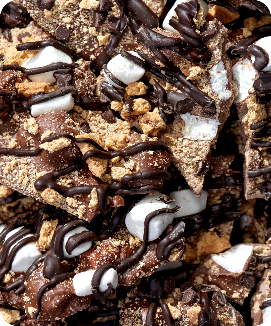 Closeup image of chocolate bark