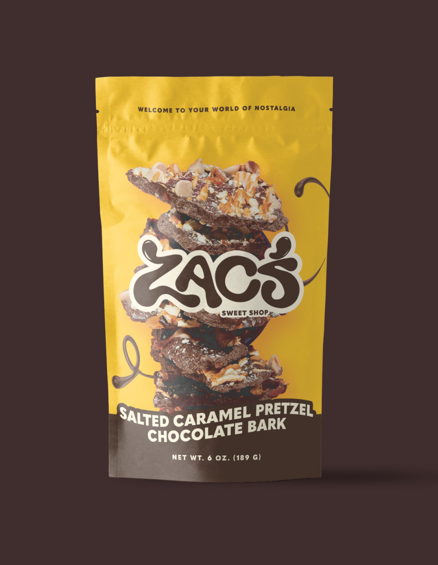 Image of a pack of Salted Caramel Pretzel Bark